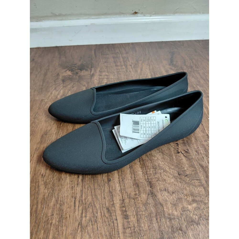 Crocs Iconic Comfort Eve Womens Shoes Black 10 Slip On Casusl Flats Shoes